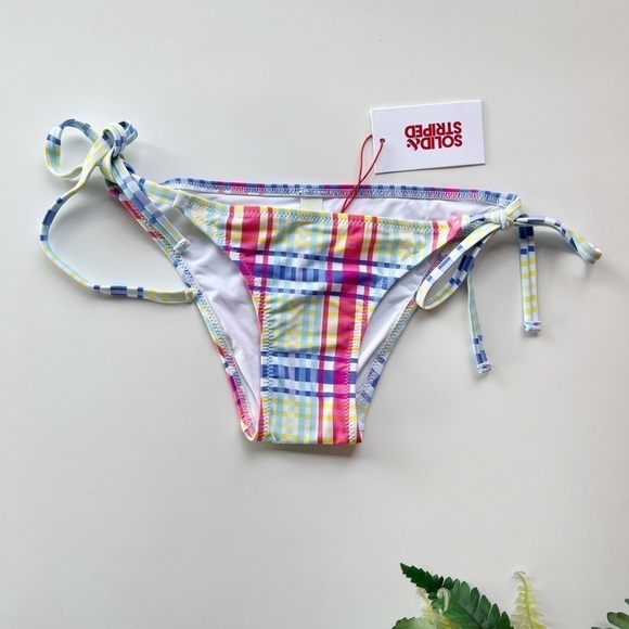 Solid & Striped The Iris Bikini Bottom Multi Plaid - Picture 2 of 7